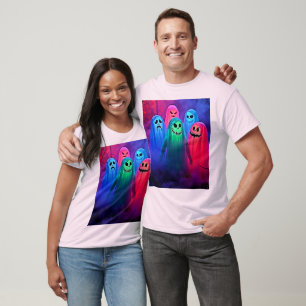 Taloky Natten av färgfull Spöken design T Shirt