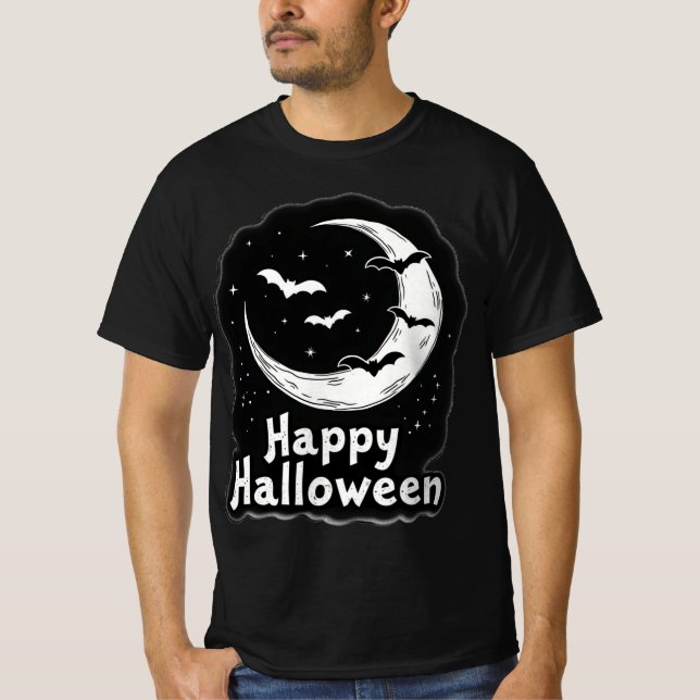 Taloky Nattflygning: Halloween Fladdermus-Crescent T Shirt (Framsida)