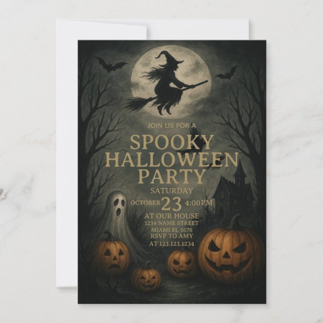 Taloky Night Halloween Costume Party-inbjudan Inbjudningar (Framsida)