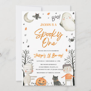 Taloky One Halloween 1:a födelsedagsinbjudan Inbjudningar