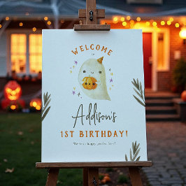 Taloky One Halloween 1:a födelsedagsvälkomstskylt Poster