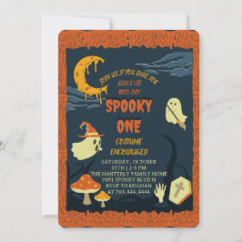 Taloky One Halloween Birthday-inbjudan Inbjudningar