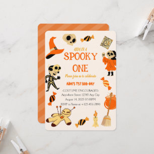 Taloky One Halloween Birthday-inbjudan Inbjudningar
