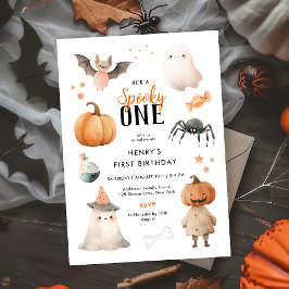 Taloky One Halloween Birthday-inbjudan Inbjudningar