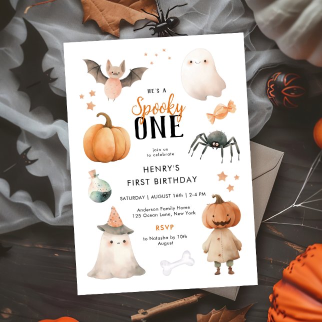 Taloky One Halloween Birthday-inbjudan Inbjudningar (Skapare uppladdad)