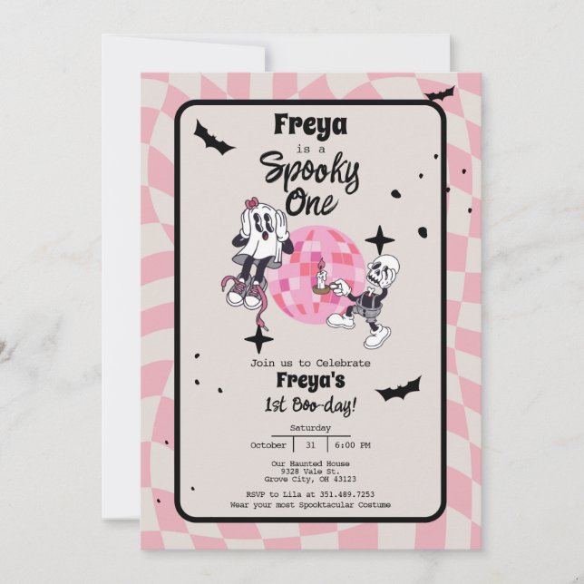 Taloky One Halloween första födelsedagsinbjudan Inbjudningar (Framsida)