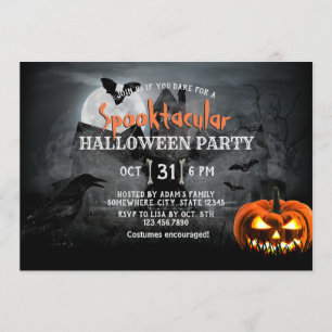Taloky Pumpkin Haunted House Halloween fest Inbjudningar