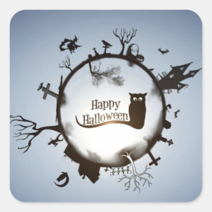 Taloky ThBäste happy halloween Fyrkantigt Klistermärke