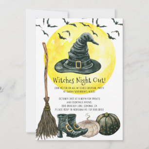 Taloky Witches Nattutbjuden på Halloween Inbjudningar