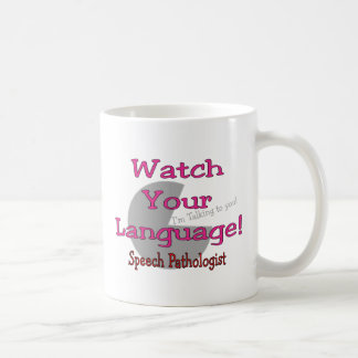 Talpatolog "klocka ditt språk ", kaffemugg