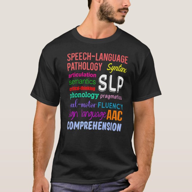 Talpatologi Terapi Språk Autism Medvetenhet T Shirt (Framsida)