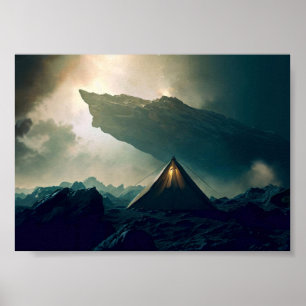 Tält Camping in Deep Space Poster