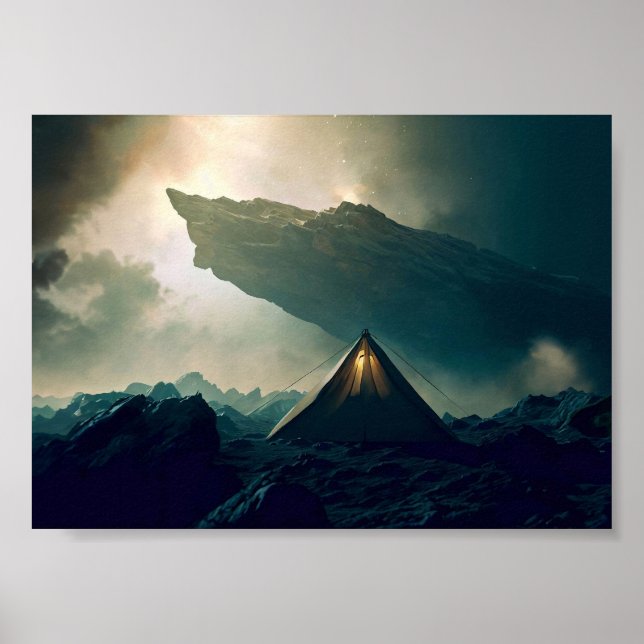 Tält Camping in Deep Space Poster (Framsidan)