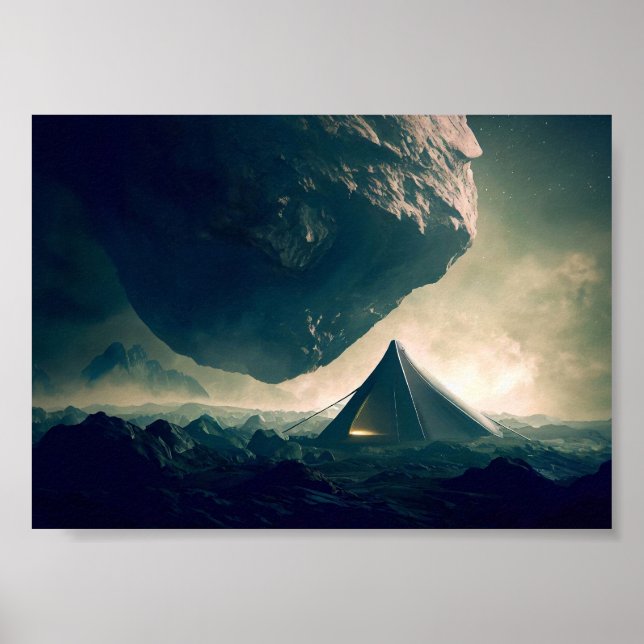 Tält Camping in Deep Space Poster (Framsidan)