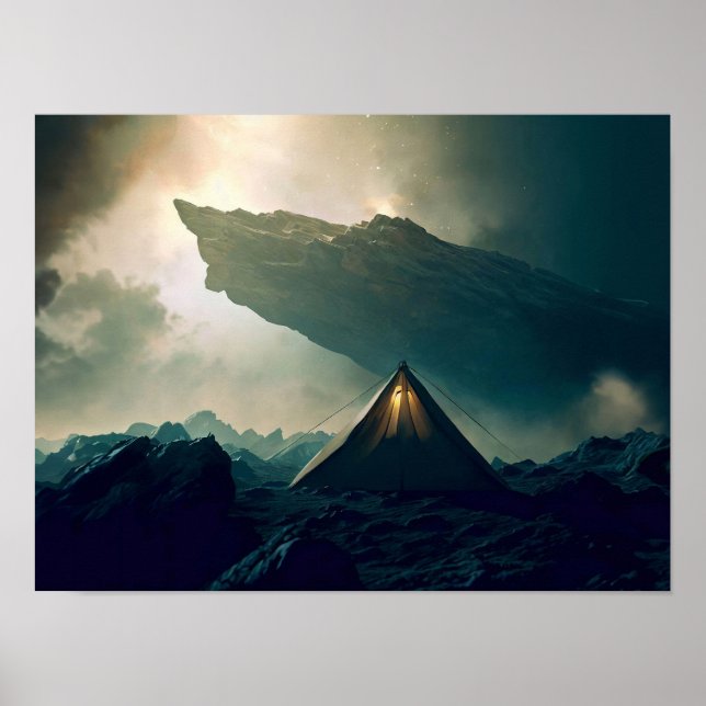Tält Camping in Deep Space Poster (Framsidan)