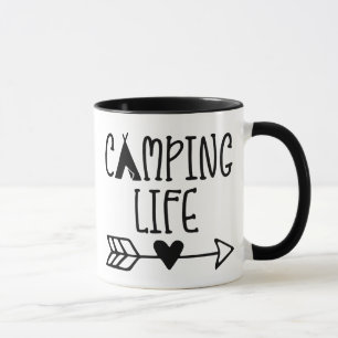 Tält Camping Liv Pil Kärlek Hjärtat Mugg