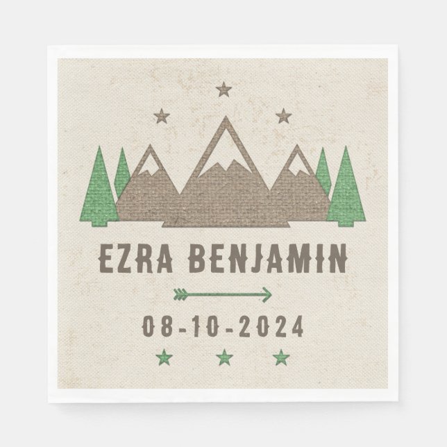 Tält Canvas Camping Pub Mitzvah Personlig Pappersservett (Framsidan)