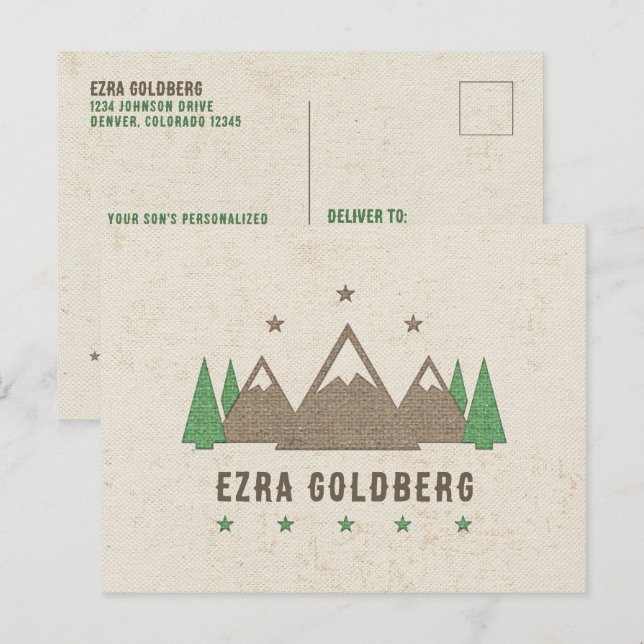 Tält Canvas Camping Pub Mitzvah Tack Vykort (Fram/baksida)