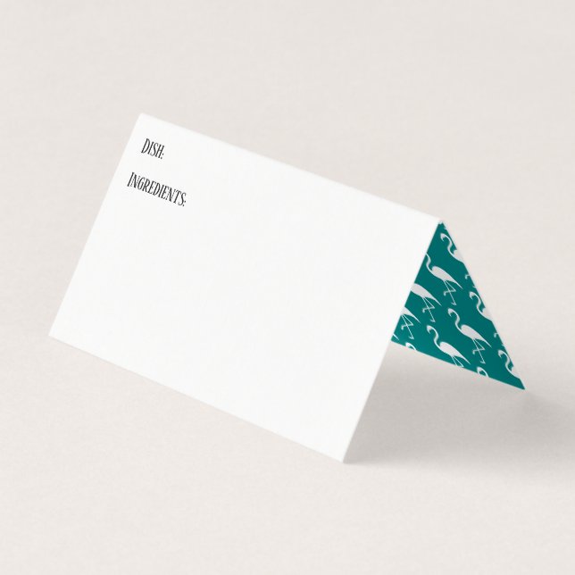 Tält Cards Flamingos på Teal Visitkort (Framsida)