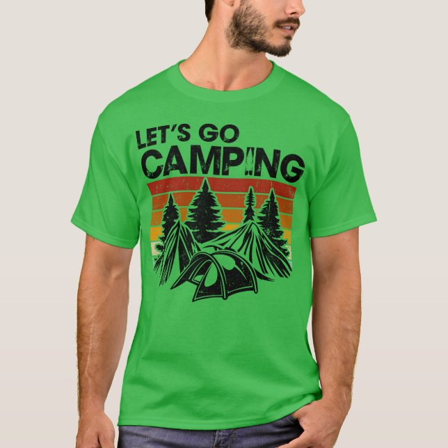 Tält för campingutflykt present t shirt (Framsida)