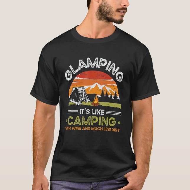 Tält Glamper Camper Glampor T Shirt (Framsida)