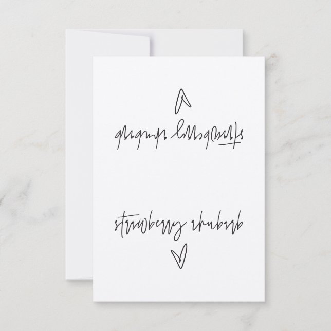 Tält-kort för jordgubbsbergen Rhubarb Food Label (Framsida)