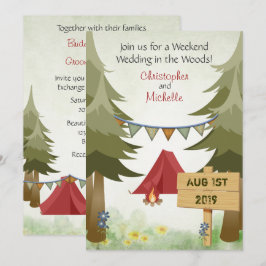 Tält och Camping Woodland Camping Bröllop Inbjudningar