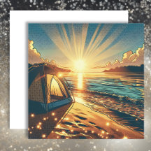 Tält på en Beach Camping ThLED blank