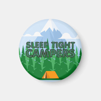 Tältcampare Sov Slogan Magnet