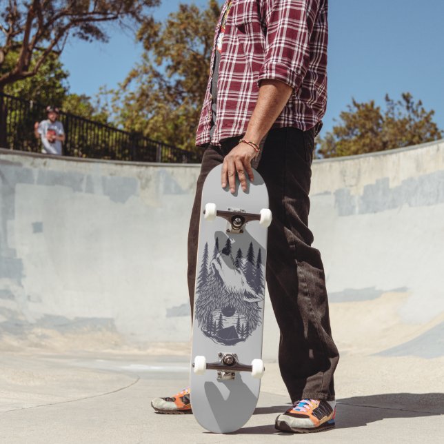 Tältcamping i Wolf Mountain Forest Sunset Mini Skateboard Bräda 18,5 Cm (Utomhus 2)
