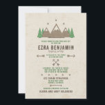 Tältduk Camping Bar Mitzvah Inbjudan<br><div class="desc">Grön, elfenbensvit och brun tältduksstil inbjudan till Bar Mitzvah. Denna campinginspirerade Bar Mitzvah-inbjudan är perfekt för en Bar Mitzvah-fest som du planerar att vara värd för på en campingplats (campinggäster kan stanna över natten för festen). Eller så fungerar den för en utomhusfest med grillning i campingstil på en campingplats eller...</div>