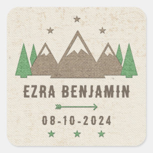 Tältduk Camping Bar Mitzvah Personlig Fyrkantigt Klistermärke