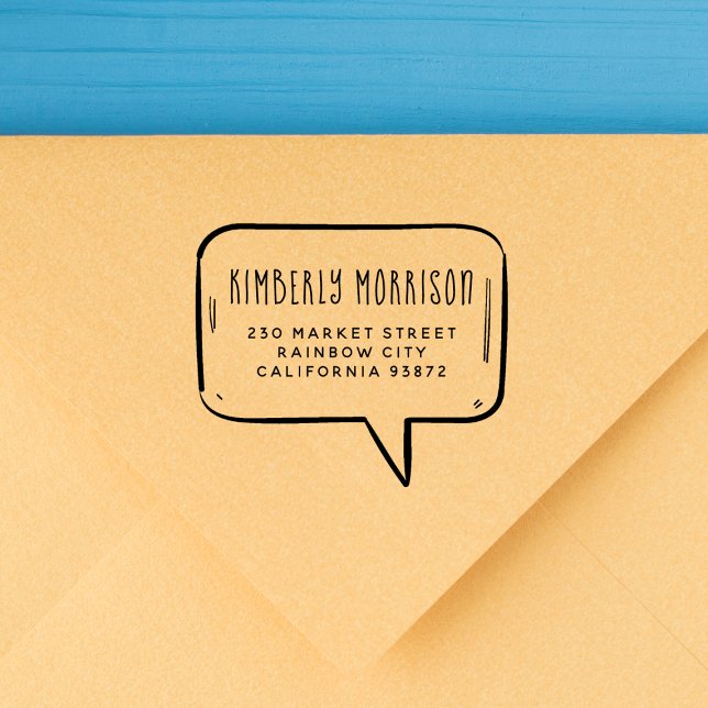 Taltecknad Namn & Adress Stämpel (Rubber Stamp Mock-up)