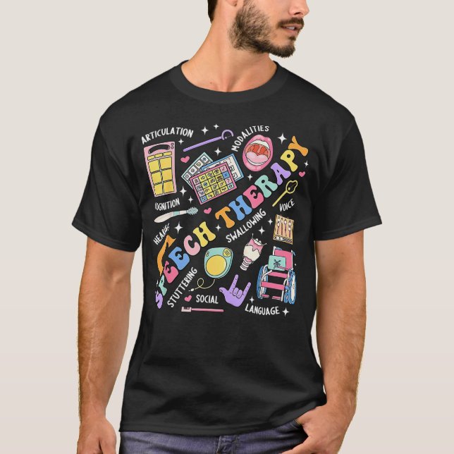 Talterapi Retro Groovy Logoped T Shirt (Framsida)