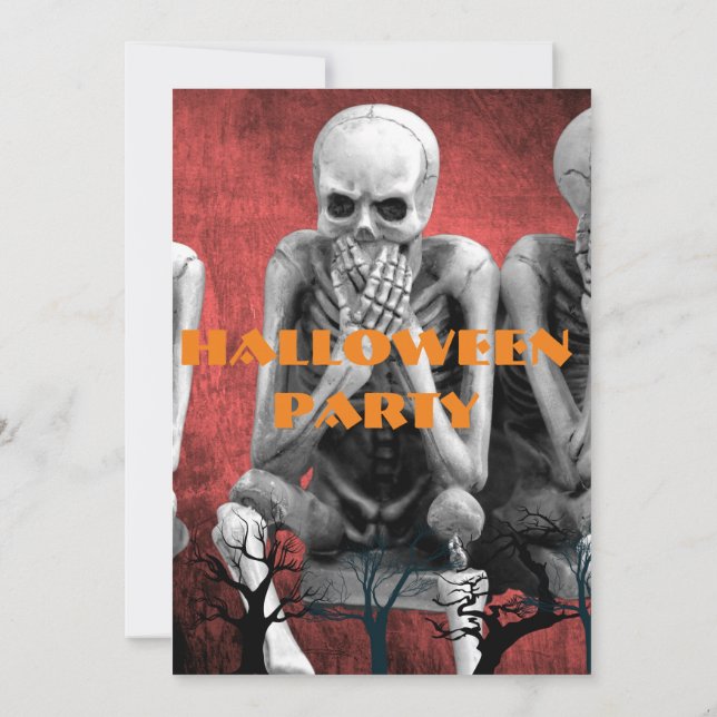 Taltid Halloween, inbjudan till halloween fest (Baksida)