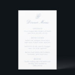 Talula Dusty Blue Elegant bröllop Menu<br><div class="desc">Klassiska menyer i stil bröllop med en enkel och tidlös design med elegant och traditionell serif typsnitt.</div>