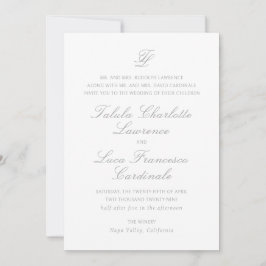 Talula Grått Elegant bröllop Inbjudningar
