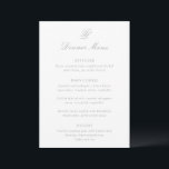 Talula Grått Elegant bröllop Meny<br><div class="desc">Klassiska menyer i stil bröllop med en enkel och tidlös design med elegant och traditionell serif typsnitt.</div>