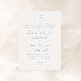 Talula Sage Grönt Elegant bröllop Inbjudningar