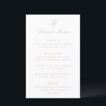 Talula Sandy Neutralt Elegant bröllop Menu<br><div class="desc">Klassiska menyer i stil bröllop med en enkel och tidlös design med elegant och traditionell serif typsnitt.</div>
