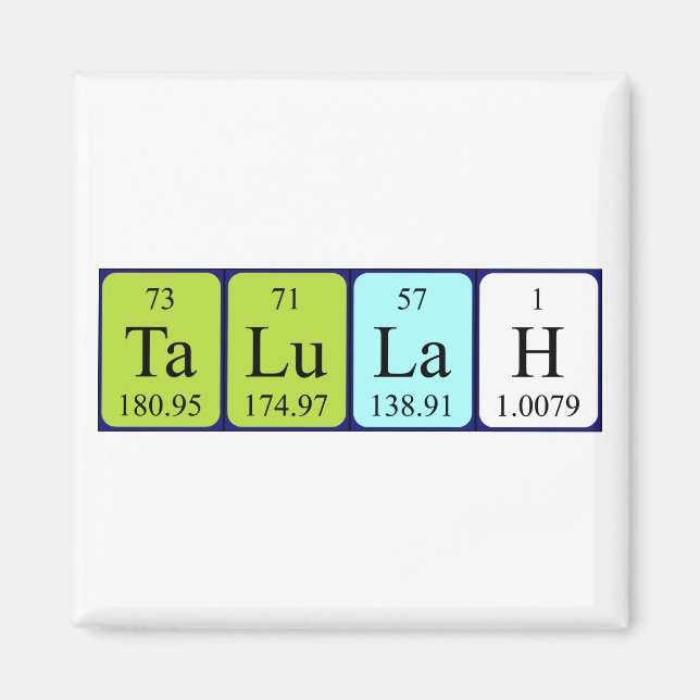 Talulah Periodisk bord namn magnet (Framsidan)