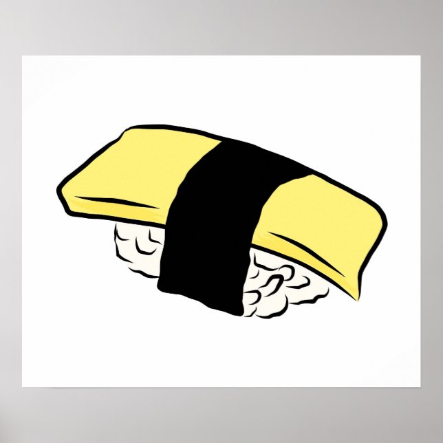 Tamago Sushi Eggroll Sushi Maki Japansk Food Kärle Poster (Framsidan)