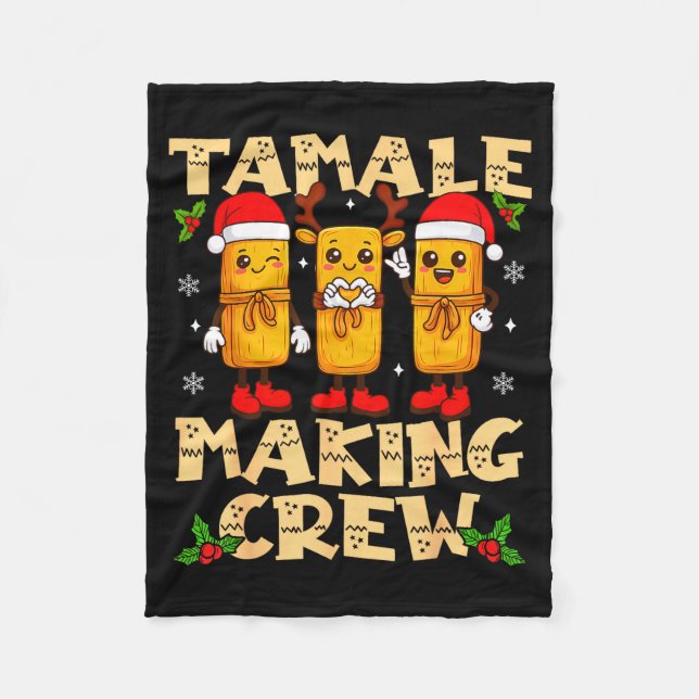Tamale Making Crew Tamale Season Funny Mexican Chr Fleecefilt (Framsidan)