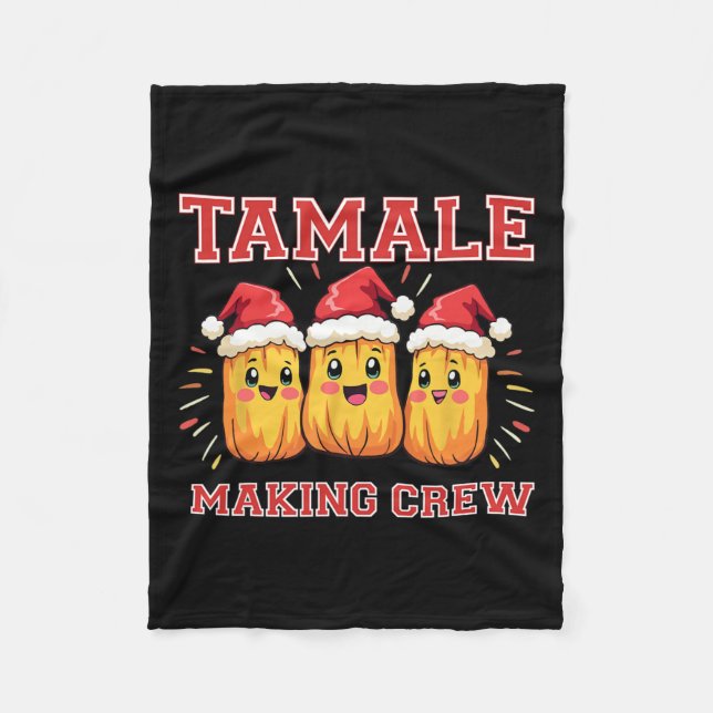 Tamale Skapar Crew jul Party Fleecefilt (Framsidan)