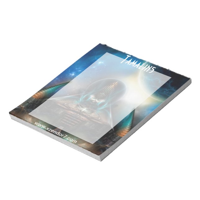 Tamalin 5 Science fiction Fractal Artwork Anteckningsblock (Roterad)