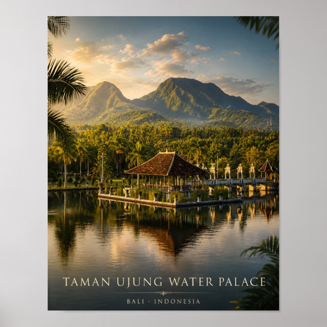Taman Ujung Vattenpalats Bali Affisch (Framsidan)