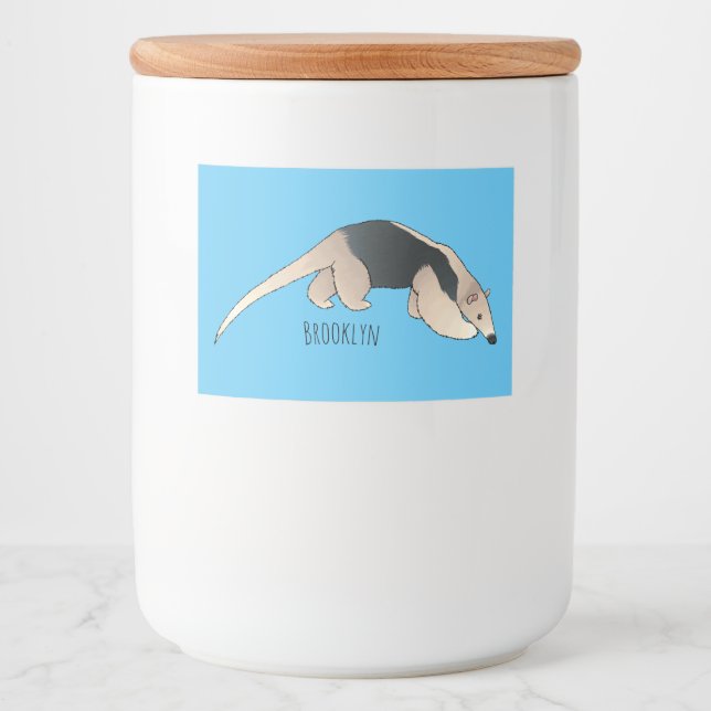 Tamandua cartoon illustration mat etiketter (Framsida)