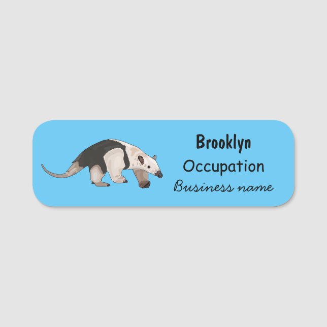 Tamandua seriefigursillustration namnbricka (Framsida)