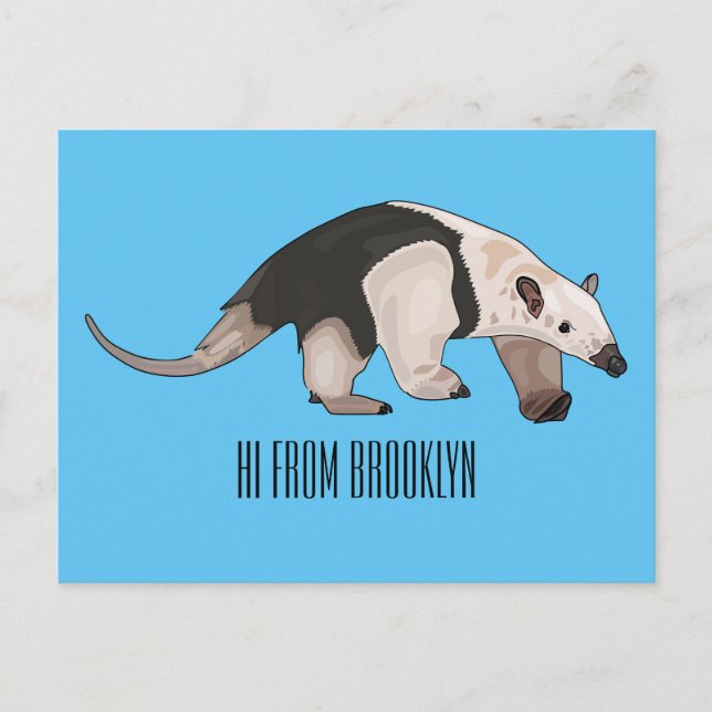 Tamandua seriefigursillustration vykort (Framsida)