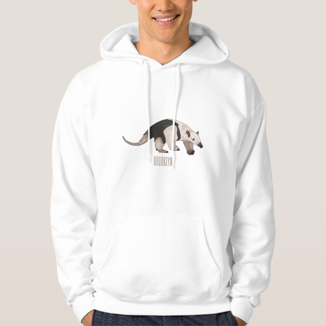 Tamandua-tecknad Hoodie (Framsida)